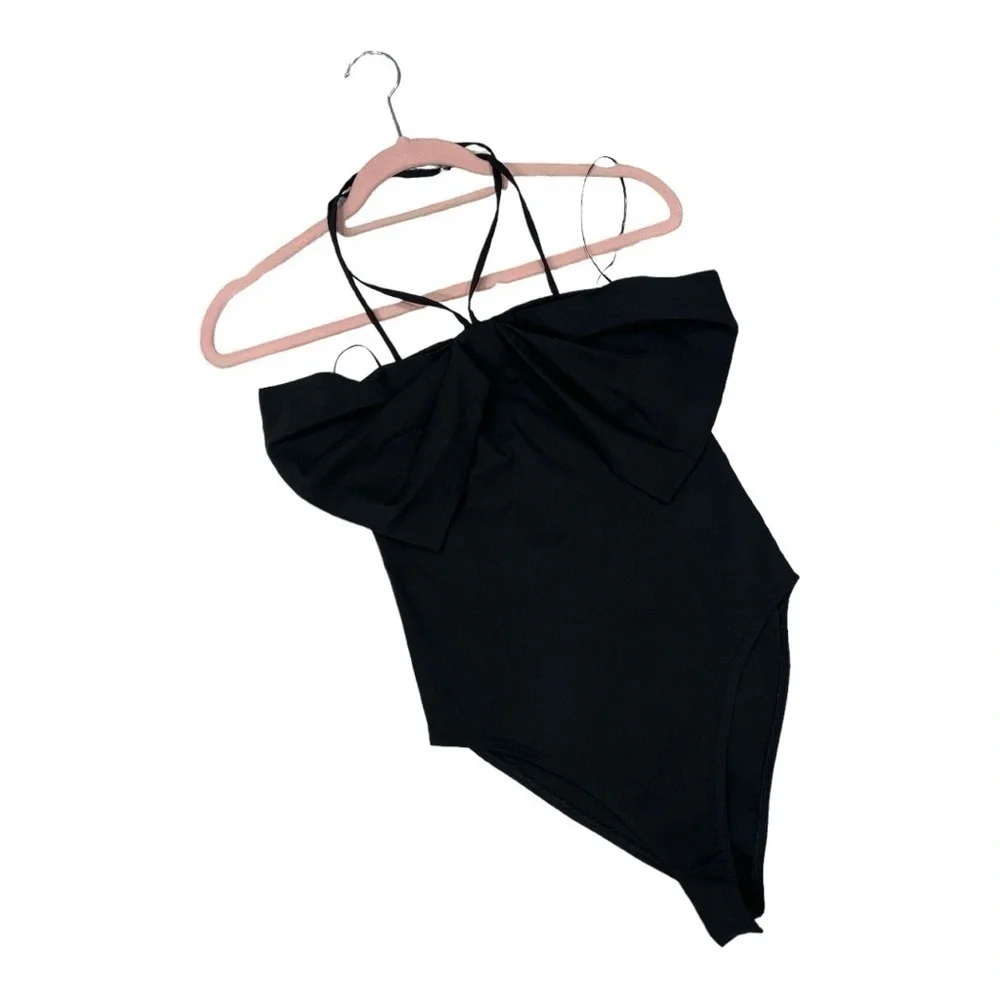 Zara Black  Bow Bodysuit woman’s size S New with tag